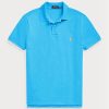 Polos bleus en maille ajustée Ralph Lauren pour homme Polos bleus en maille ajustée Ralph Lauren pour homme