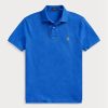 Polos bleus en maille ajustée Ralph Lauren pour homme