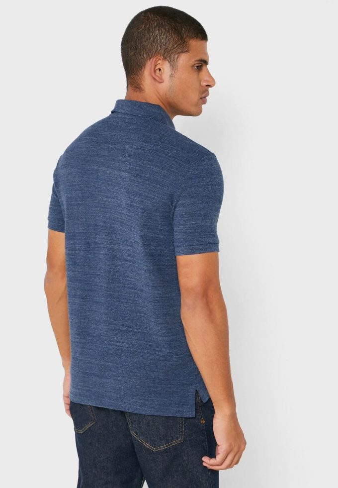 Polos bleus en maille basique Ralph Lauren pour hommes Polos bleus en maille basique Ralph Lauren pour hommes