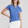 Polos bleus en maille à patte festonnée Ralph Lauren pour femme