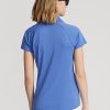Polos bleus en maille à patte festonnée Ralph Lauren pour femme