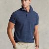 Polos bleus en maille slim fit Ralph Lauren pour homme