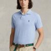 Polos bleus en maille slim fit Ralph Lauren pour homme