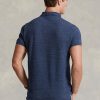 Polos bleus en maille slim fit Ralph Lauren pour homme