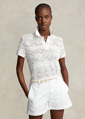 Polos crème à dentelle géométrique Ralph Lauren pour femme