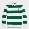 Polos de rugby blancs Ralph Lauren Slim Fit Bear pour hommes Polos de rugby blancs Ralph Lauren Slim Fit Bear pour hommes