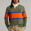 Polos de rugby rayés coupe classique Olive Ralph Lauren pour homme
