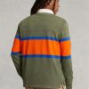 Polos de rugby rayés coupe classique Olive Ralph Lauren pour homme