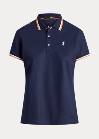 Polos en jersey bleu marine Ralph Lauren pour femme, coupe ajustée