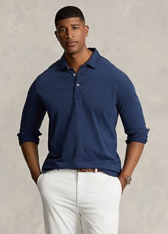 Polos en jersey bleu marine Ralph Lauren pour homme