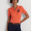 Polos en jersey orange Ralph Lauren pour femmes Polos en jersey orange Ralph Lauren pour femmes
