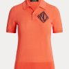 Polos en jersey orange Ralph Lauren pour femmes Polos en jersey orange Ralph Lauren pour femmes