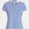 Polos en jersey rayé bleu/blanc Ralph Lauren pour femme Polos en jersey rayé bleu/blanc Ralph Lauren pour femme