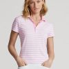Polos en jersey rose Ralph Lauren pour femme, coupe ajustée