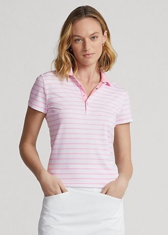 Polos en jersey rose Ralph Lauren pour femme, coupe ajustée