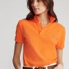 Polos en maille coupe classique orange Ralph Lauren pour femmes Polos en maille coupe classique orange Ralph Lauren pour femmes