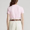 Polos en maille coupe classique Ralph Lauren roses pour femmes Polos en maille coupe classique Ralph Lauren roses pour femmes