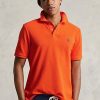 Polos en maille emblématiques Ralph Lauren orange pour hommes Polos en maille emblématiques Ralph Lauren orange pour hommes
