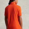 Polos en maille emblématiques Ralph Lauren orange pour hommes Polos en maille emblématiques Ralph Lauren orange pour hommes