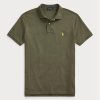 Polos en maille slim fit olive Ralph Lauren pour homme Polos en maille slim fit olive Ralph Lauren pour homme