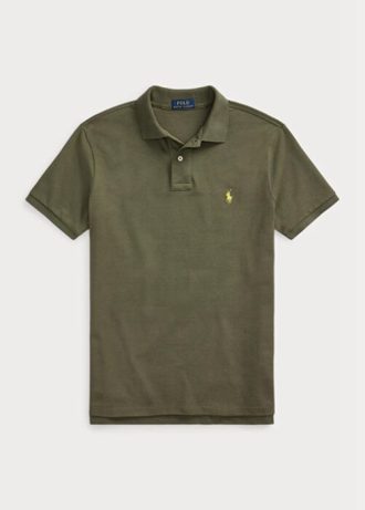 Polos en maille slim fit olive Ralph Lauren pour homme