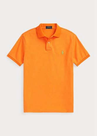 Polos en maille slim fit orange Ralph Lauren pour homme