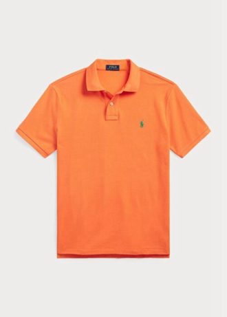 Polos en maille slim fit orange Ralph Lauren pour homme