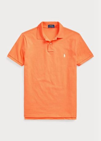 Polos en maille slim fit orange Ralph Lauren pour homme