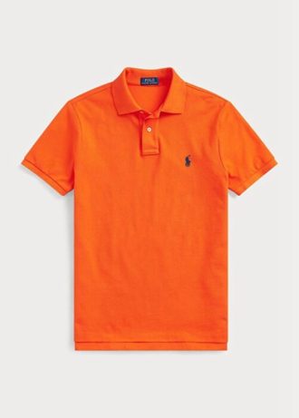 Polos en maille slim fit orange Ralph Lauren pour homme