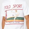 Polos graphiques blancs Ralph Lauren pour hommes Polos graphiques blancs Ralph Lauren pour hommes
