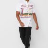 Polos graphiques blancs Ralph Lauren pour hommes Polos graphiques blancs Ralph Lauren pour hommes