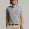 Polos gris en maille ajustée Ralph Lauren pour homme Polos gris en maille ajustée Ralph Lauren pour homme