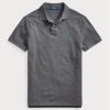 Polos gris en maille ajustée Ralph Lauren pour homme Polos gris en maille ajustée Ralph Lauren pour homme