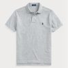 Polos gris en maille ajustée Ralph Lauren pour homme Polos gris en maille ajustée Ralph Lauren pour homme