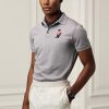 Polos gris Ralph Lauren Slim Fit Bear pour homme