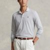 Polos gris Ralph Lauren Slim Fit Birdseye pour homme Polos gris Ralph Lauren Slim Fit Birdseye pour homme