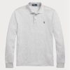 Polos gris Ralph Lauren Slim Fit Birdseye pour homme Polos gris Ralph Lauren Slim Fit Birdseye pour homme
