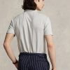 Polos gris Ralph Lauren Slim Fit en coton et lin pour homme Polos gris Ralph Lauren Slim Fit en coton et lin pour homme