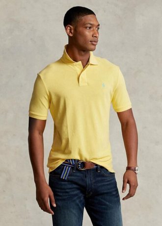 Polos jaunes en maille ajustée Ralph Lauren pour homme