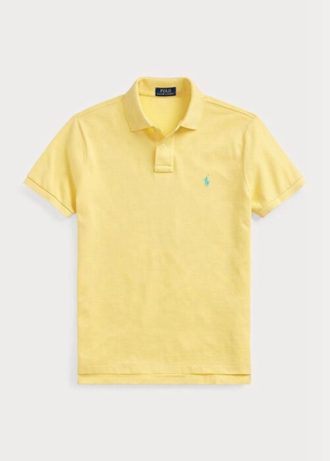 Polos jaunes en maille ajustée Ralph Lauren pour homme