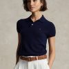 Polos noirs en cachemire slim fit Ralph Lauren pour femmes