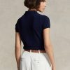 Polos noirs en cachemire slim fit Ralph Lauren pour femmes