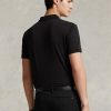 Polos noirs en coton doux Ralph Lauren Custom Slim Fit pour homme Polos noirs en coton doux Ralph Lauren Custom Slim Fit pour homme