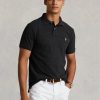 Polos noirs en maille ajustée Ralph Lauren pour hommes Polos noirs en maille ajustée Ralph Lauren pour hommes