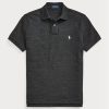 Polos noirs en maille ajustée Ralph Lauren pour hommes Polos noirs en maille ajustée Ralph Lauren pour hommes