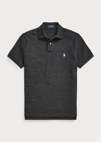 Polos noirs en maille ajustée Ralph Lauren pour hommes