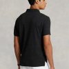 Polos noirs en maille ajustée Ralph Lauren pour hommes Polos noirs en maille ajustée Ralph Lauren pour hommes