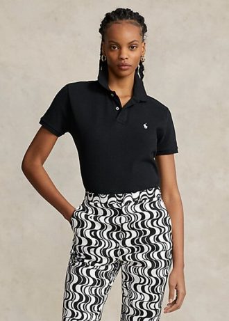 Polos noirs en maille coupe classique Ralph Lauren pour femmes