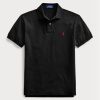 Polos noirs en maille slim fit Ralph Lauren pour hommes