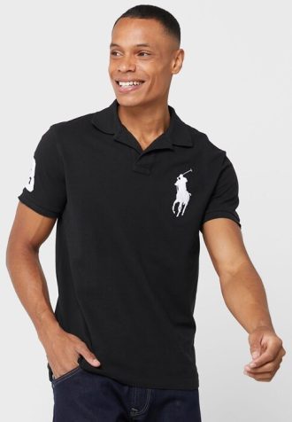 Polos noirs à logo Ralph Lauren pour hommes